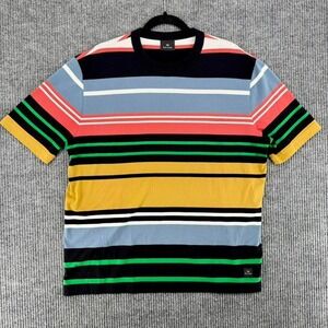 paul smith striped t shirt colorful designer streetwear mens size large